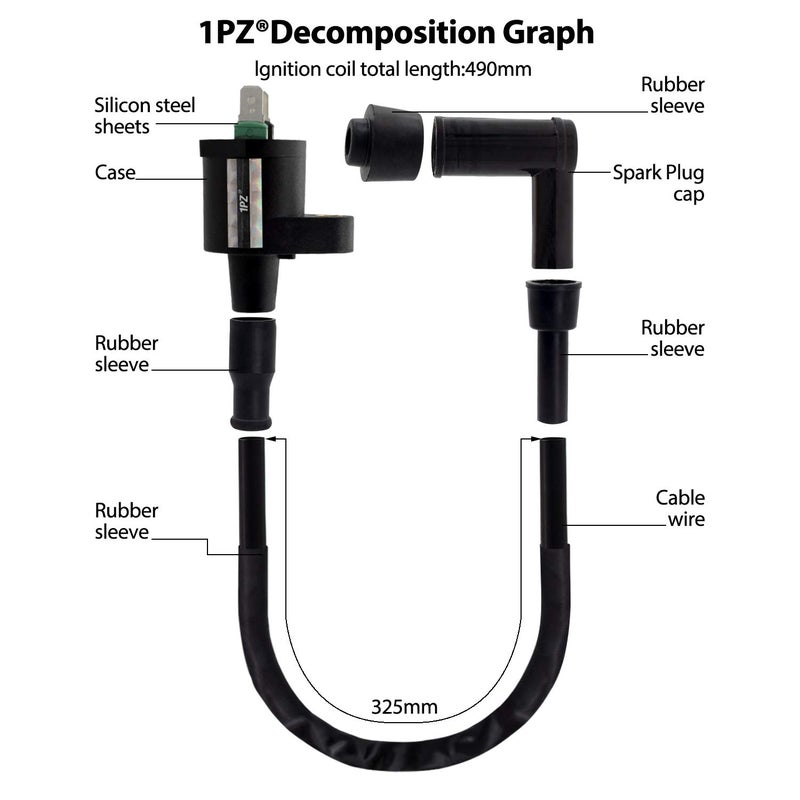 1PZ IC3-001 Ignition Coil Replacement for Honda TRX-300 FourTrax 1988 1989 1990 1991 1992 1993 1994 1995 1996 1997 1998 1999 2000 - Image 5